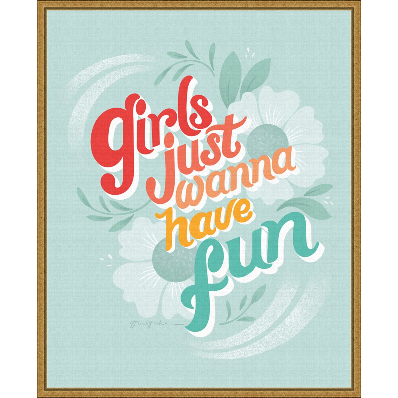 Girls I by Gia Graham 16-in. W x 20-in. H. Canvas Wall Art Print Framed in Gold